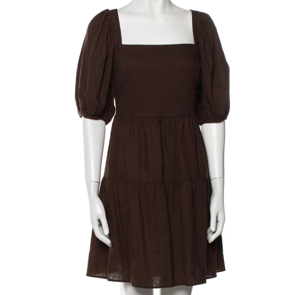 House of Harlow 1960 Square Neckline Mini Dress - Brown Dresses